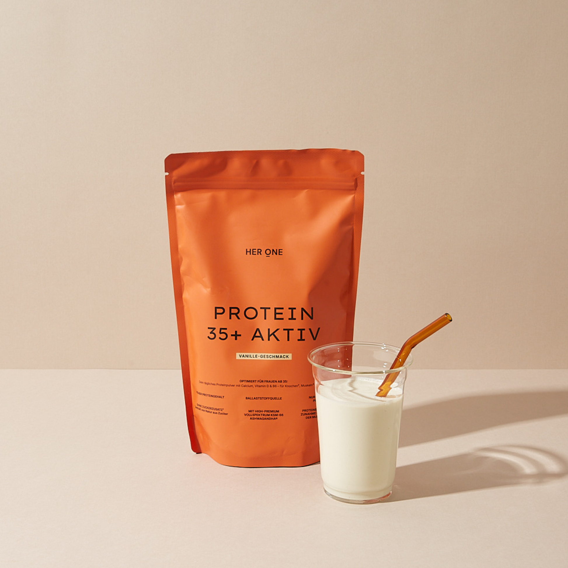 Bild zeigt unser PROTEIN 35+ AKTIV im Glas