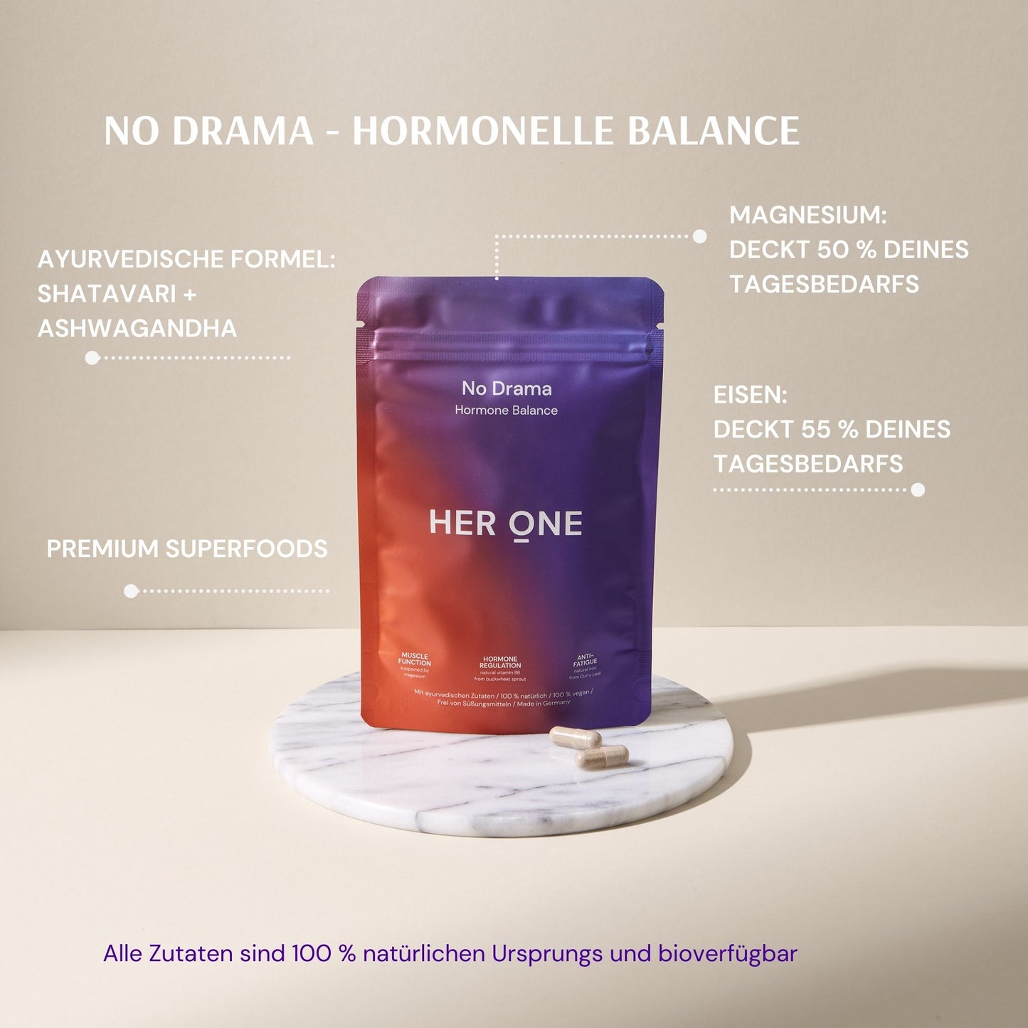 NO DRAMA (Hormonbalance mit Eisen & Ashwagandha)