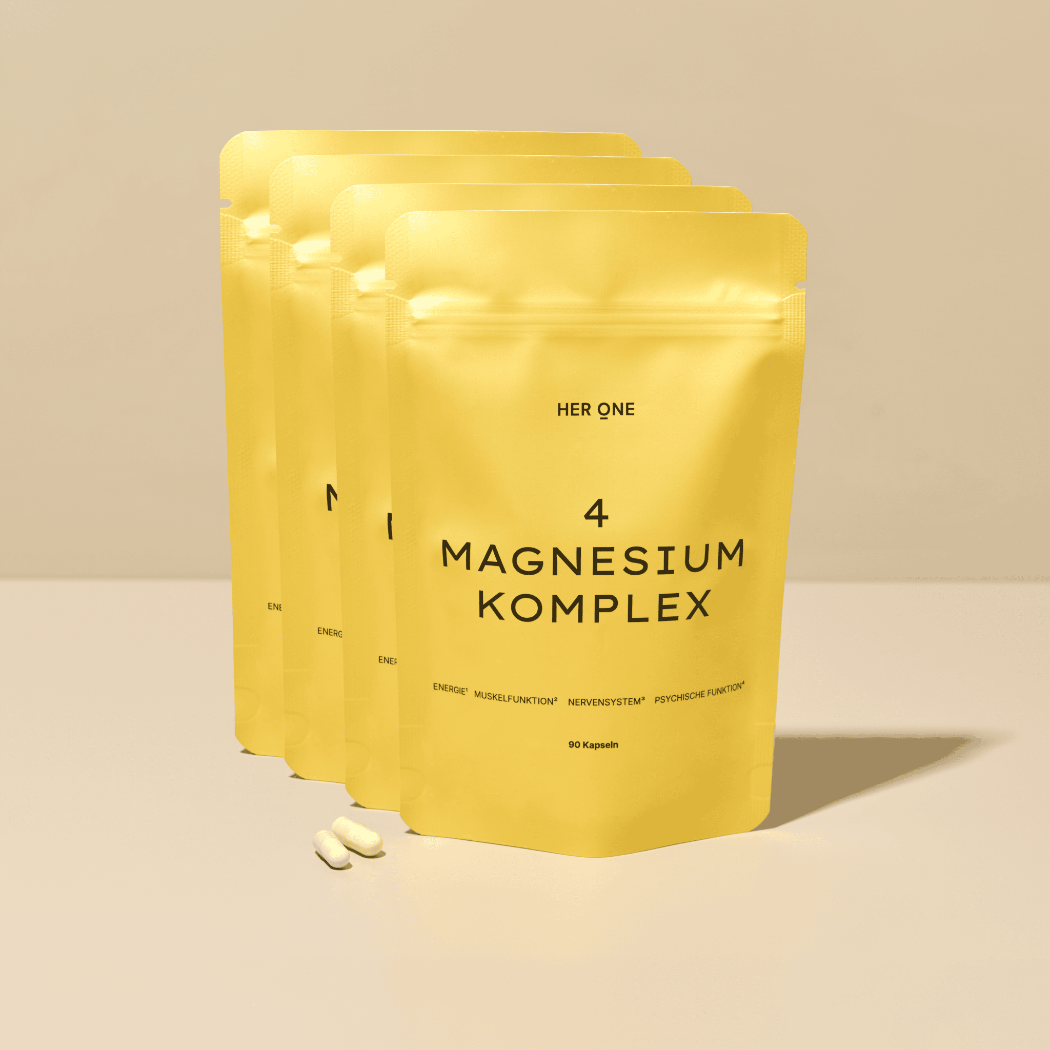 Complexe de magnésium en lot de 4 pour soutenir la fonction musculaire, le métabolisme énergétique et le système nerveux