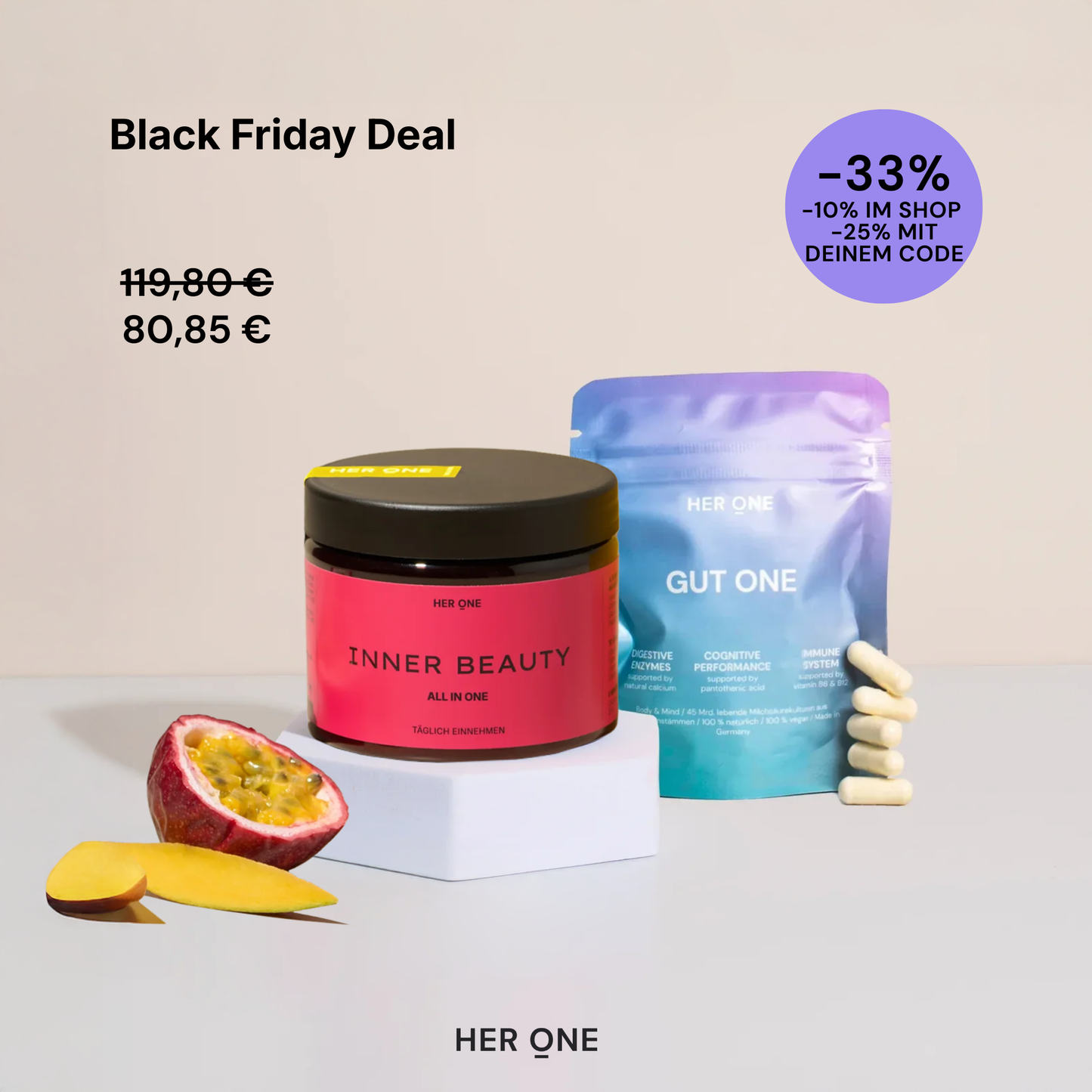 All in One BEAUTY & GUT DUO Mango-Maracuja-Geschmack