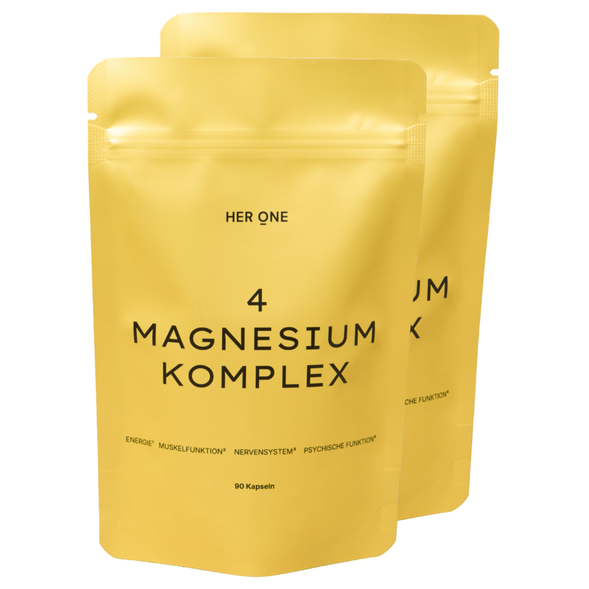 Doppelpack Her One 4 Magnesium Komplex Kapseln für Energie, Muskelfunktion und Nervensystem.