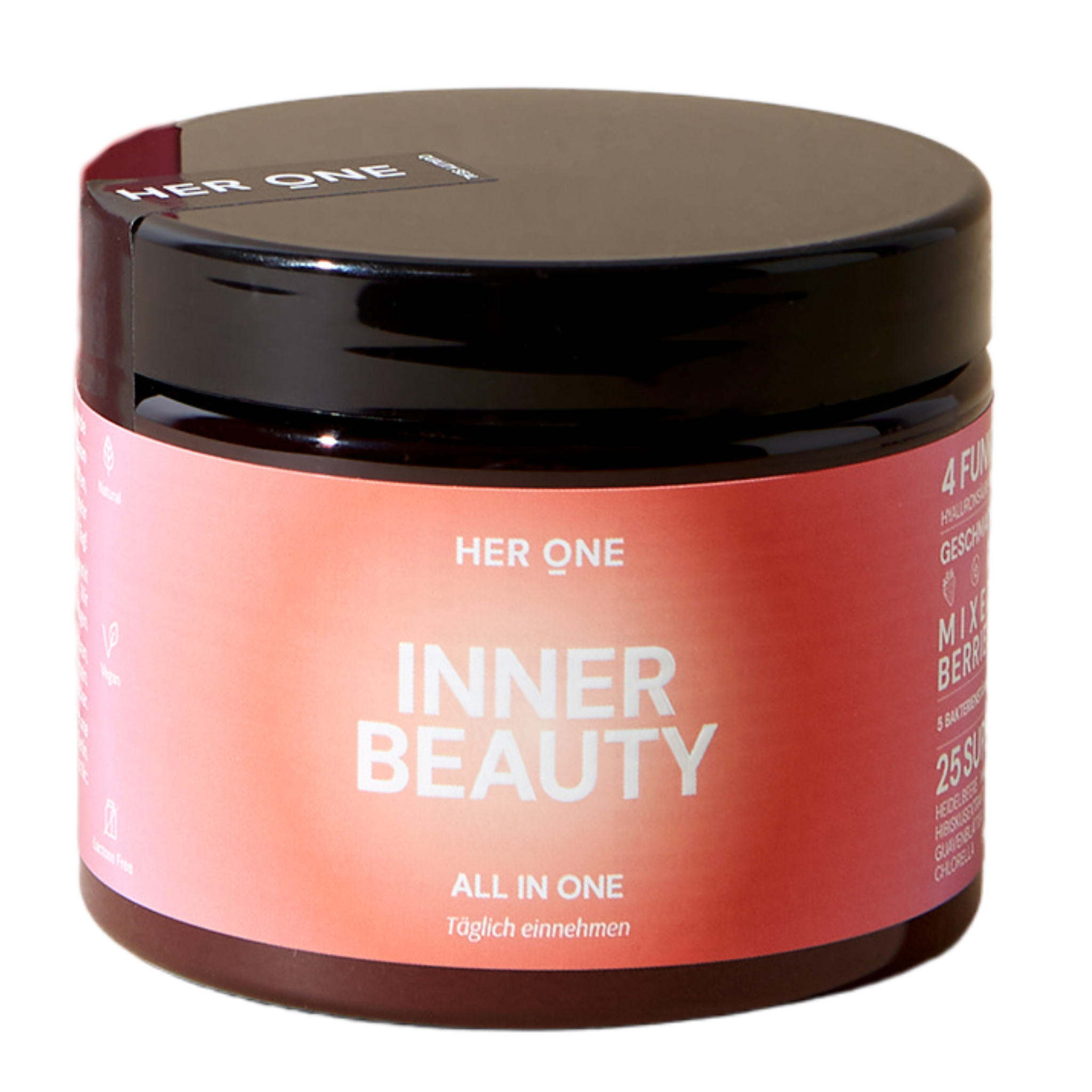 Her One INNER BEAUTY ALL IN ONE Pulver Dose. Tägliche Einnahme für Haut, Haare und Wohlbefinden.