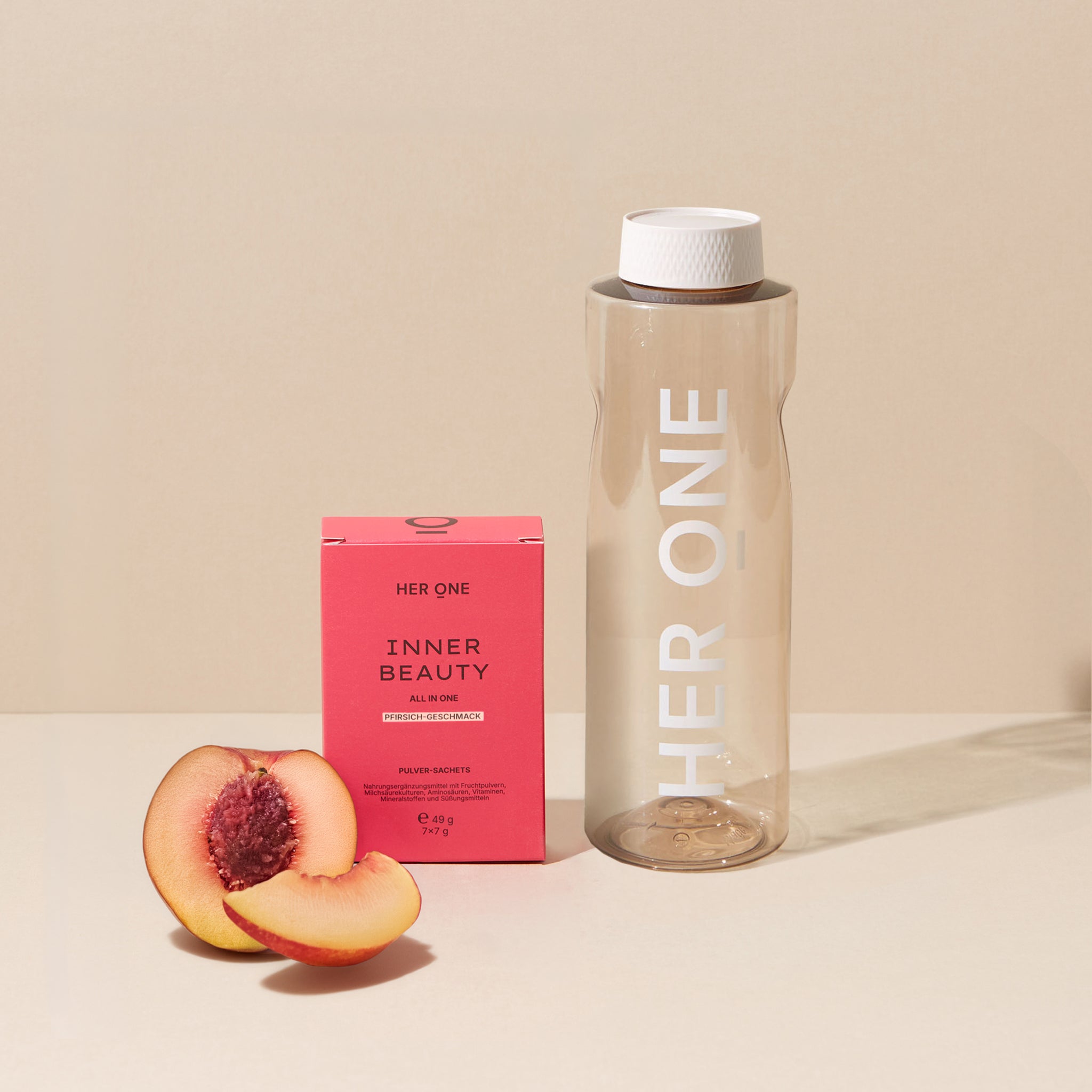 INNER BEAUTY MINIS Bundle (Peach) with HER ONE Water Bottle – Lifestyle