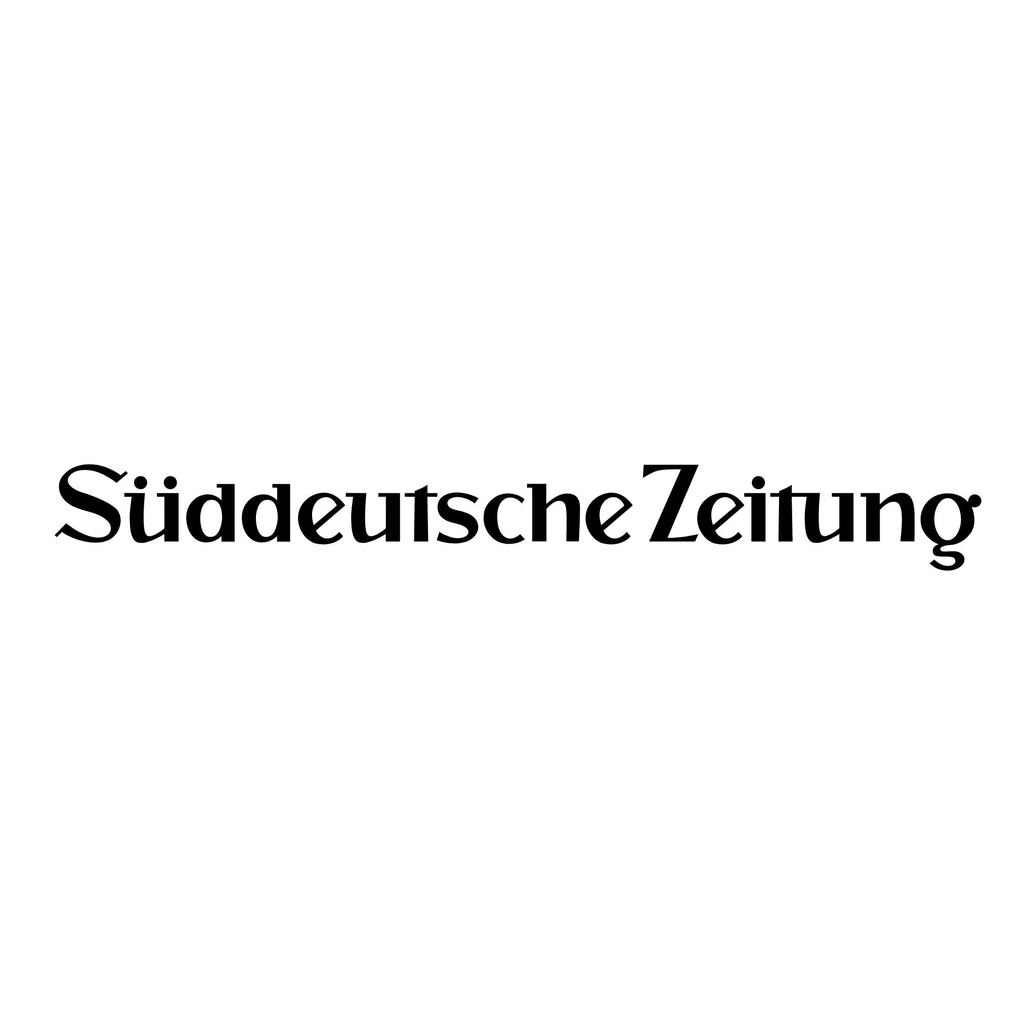 Schwarzes Logo der Süddeutschen Zeitung auf weißem Hintergrund.
