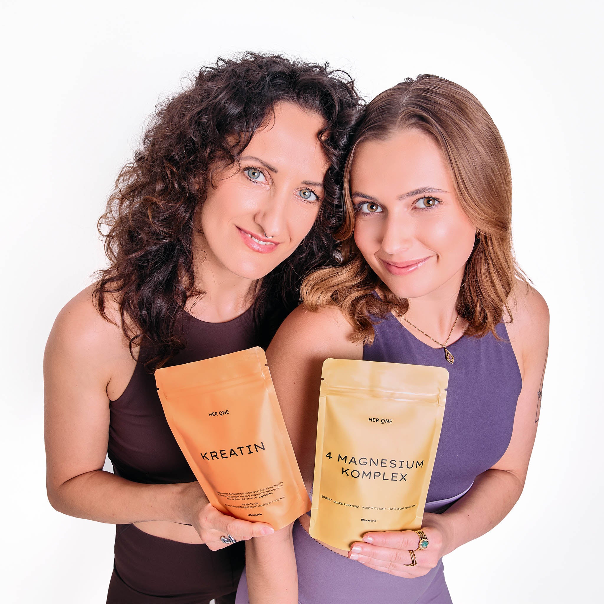 KREATIN & MAGNESIUM DUO: Bundle aus HER ONE Kreatin und Magnesium zur Unterstützung von Fitness und Nerven.