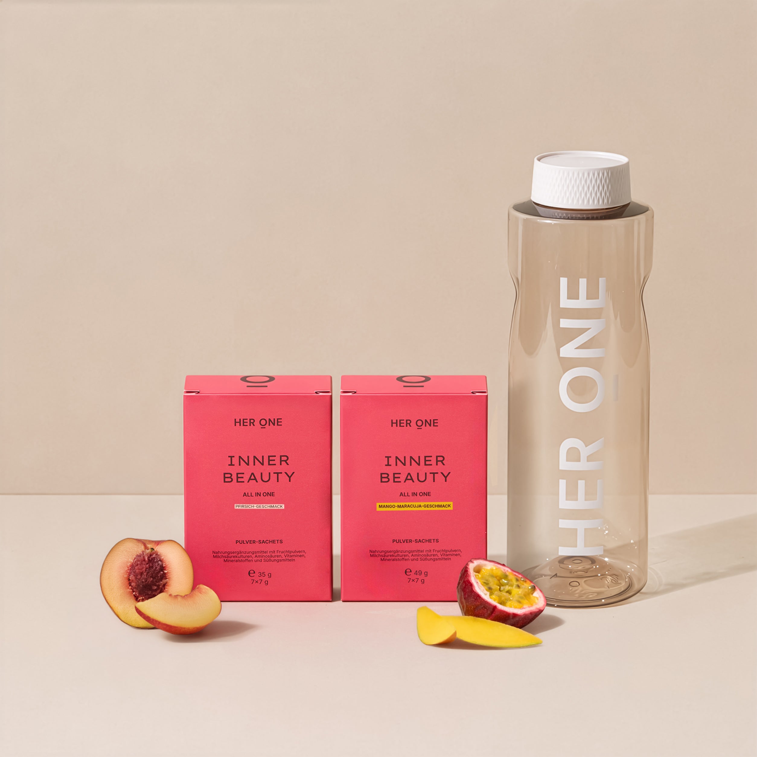 INNER BEAUTY One MINIS Bundle Peach & Mango-Passion Fruit – Product Image