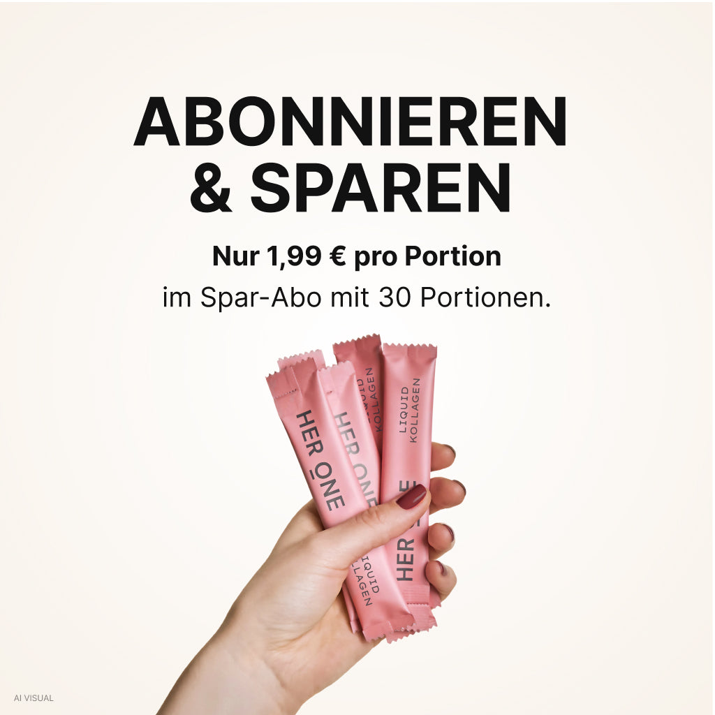 Abonnement économique HER ONE au collagène liquide – 1,99 € par portion pour 30 portions.