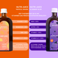 Two bottles of Nutri Juice, Tropical Orange and Blueberry Bliss, with vitamins and minerals listed.