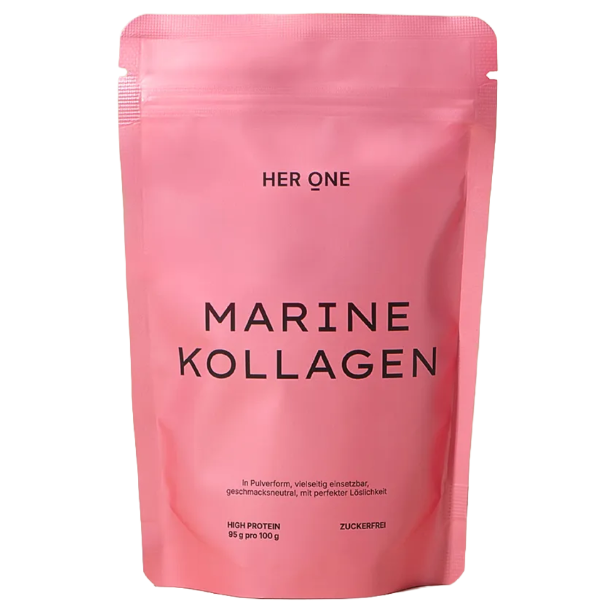 Her One MARINE COLLAGEN powder, tasteless, high protein content, perfectly soluble powder form.