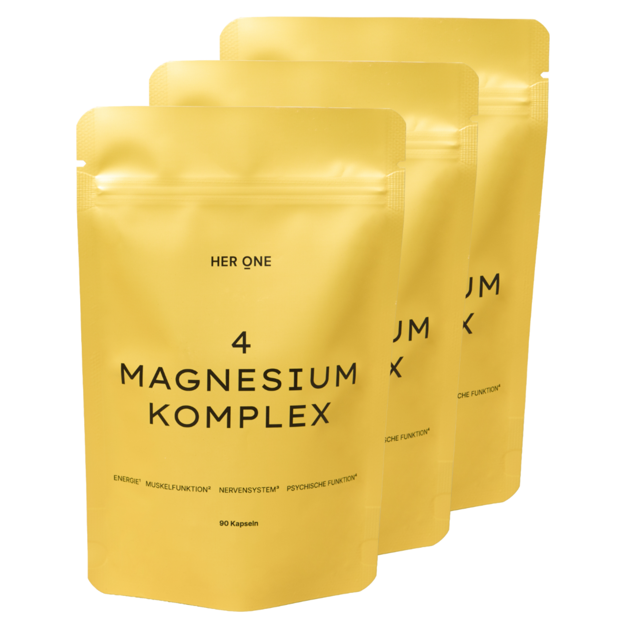 Her One 3-Pack 4 Magnesium Complex Capsules (270 Capsules). Support for energy, nervous system and muscles.