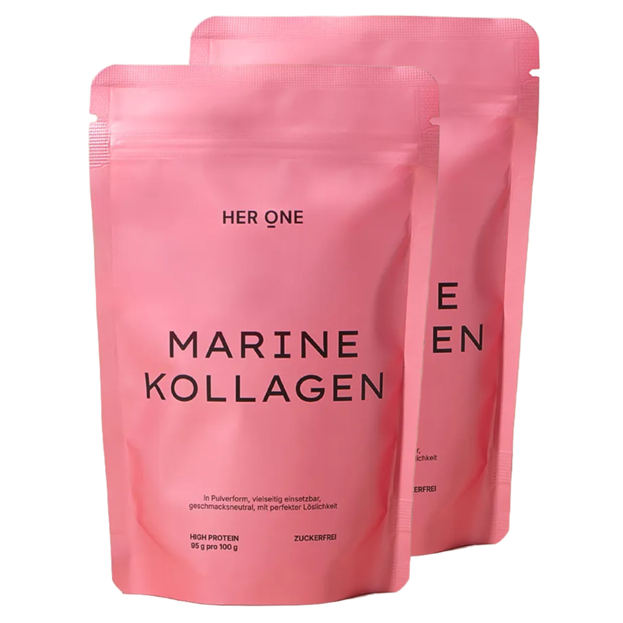 Double pack Her One MARINE COLLAGEN powder, high protein content, sugar-free, tasteless.