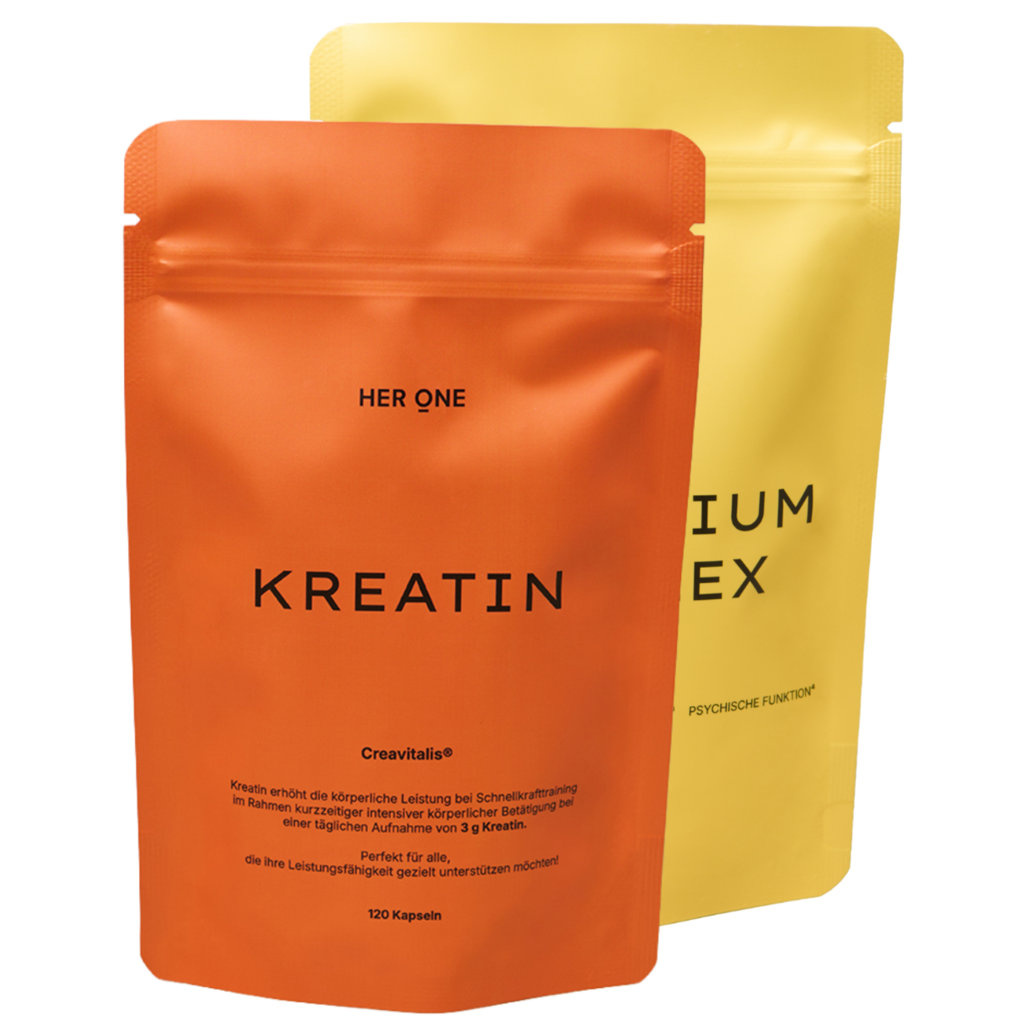 Her One Performance Bundle with KREATIN capsules and 4 magnesium complex capsules. For muscles, performance and energy.