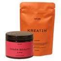 Her One Bundle Poudre de Inner Beauty (boîte) et capsules de CRÉATINE. Pour les soins de la peau et les performances sportives.