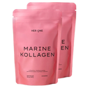Pack double Her One COLLAGENE MARINE en poudre, haute teneur en protéines, sans sucre, goût neutre.