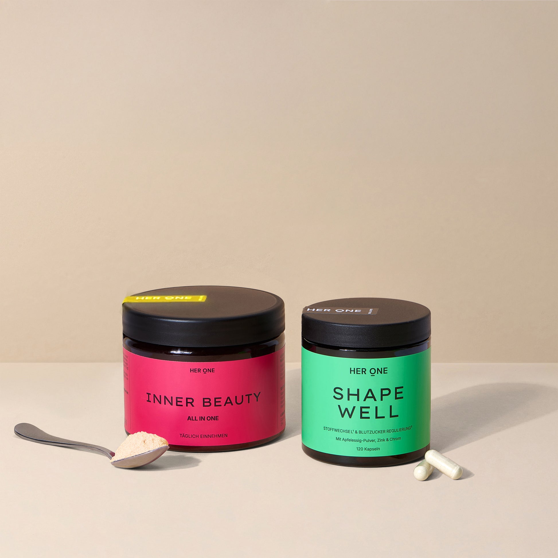 SHAPE WELL il metabolismo e la glicemia, INNER BEAUTY per la pelle, l'energia e l'apporto di sostanze nutritive